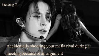 Accidentally shooting your mafia rival during a meeting because of an argument. #heeseung #enhypen 