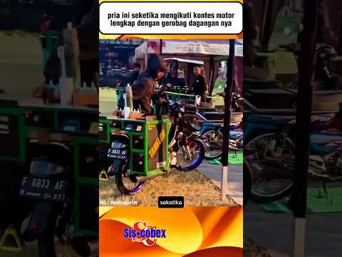 pria ini seketika mengikuti kontes motor legend lengkap dengan gerobag dagangan nya#shorts #viral