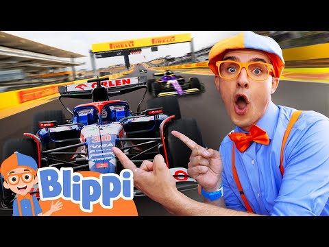 Blippi Rides a Real Formula 1 Race Car! 🏎️ | Vroom Vroom Vehicle Show | Educational Videos for Kids