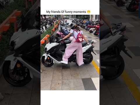 My friends Gf funny moments 😁 #shorts #motovlog #funny #reaction #bikerider #bike