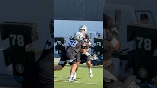 Martes: ausente. Miércoles: de regreso. 💪☠️Jackson Powers-Johnson volvió al trabajo con los Raiders
