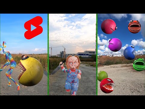 Game Over angry Pacman and monsters | Funny compilation #shorts