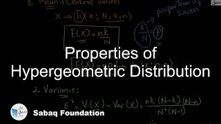 Properties of Hypergeometric Distribution