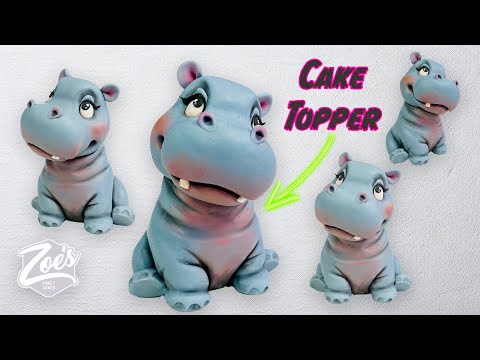 Cute Hippo Cake Topper 🦛