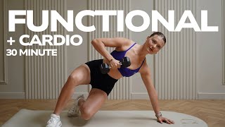30 MIN DUMBBELL STRENGTH & CARDIO WORKOUT- No Repeats | Full Body Fat Burn