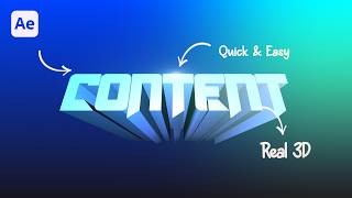 🔥Insane EASY 3D Text Animation in After Effects (No Plugins!)