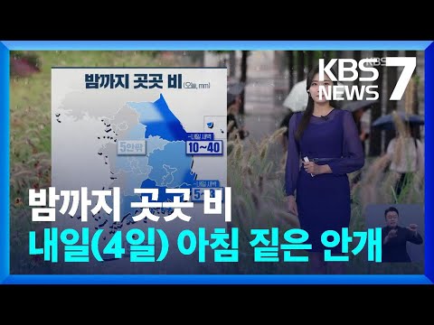 [날씨] 밤까지 곳곳 비…내일(4일) 아침 짙은 안개 / KBS  2024.10.03.