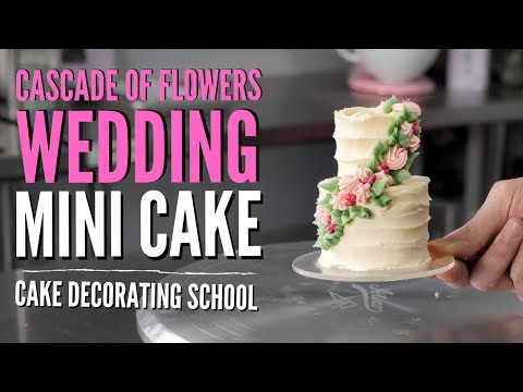 Tiny Cascade of Flowers Mini Wedding Cake [ Cake...