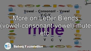 More on Letter Blends (vowel-consonant-vowel)-mute etc.