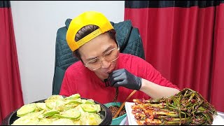 꽃돼지 파김치 애호박전 3분 오뚜기 쇠고기 간짜장 한식먹방[korean food]mukbang Eating show 吃播