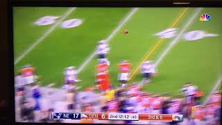 Guy on Sideline Drilled by Ball During Denver & New England