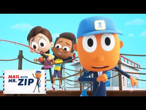Fishing Disaster!! What Will They Catch?! | @MailWithMrZIP Fun Mailman Cartoons for Kids