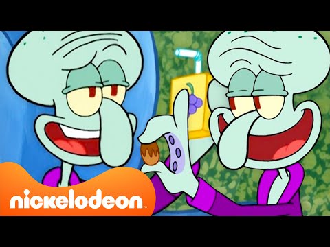 Bob Esponja | Lula Molusco REALMENTE Relaxado por 10 Minutos Seguidos 😮‍💨 | Nickelodeon em Português