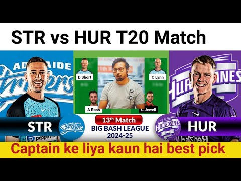 STR vs HUR Prediction|STR vs HUR Team|Adelaide vs Hobart 13th BBL Match