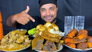 SPICY MUTTON LUNGS CURRY, FISH FRY, CHICKEN LIVER CURRY AND EGG CURRY WITH RICE EATING SHOW, MUKBANG