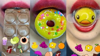 MINUTES asmr FOODS EMOJI FOOD CHALLENGE (RELAXING) 빨간 이모지 먹방 모음집 eating sounds