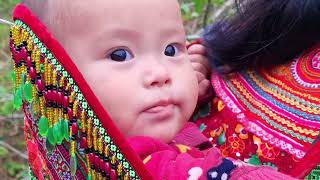 single mother picking wild vegetables to sell, collecting scrap/lytieusoa