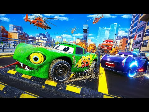 Epic Car Race! 🏎️ Jackson Storm Battles Snake McQueen in High-Speed Challenge | 🏁 Wild Ending Twist!