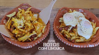 Ovos Rotos com Linguiças: Receita Rápida e Deliciosa para Partilhar! 🍳🥔