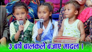 ३ बर्षे यलिस तामाङले मादल बजाउँदा ४ र ५ बर्षे नानीहरुले यस्तो मिठो गीत गाए, बजाउने र गाउने अदभुत कला