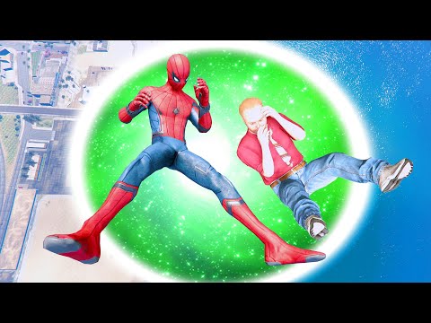 GTA 5 Random Portals #76 (Spiderman Falling Into Insane Teleport)