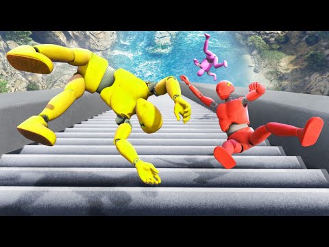 GTA 5 Crash Test Dummy • Crazy Long Stairs Fails and Jumps!