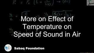 More on Effect of Temperature on Speed of Sound in Air