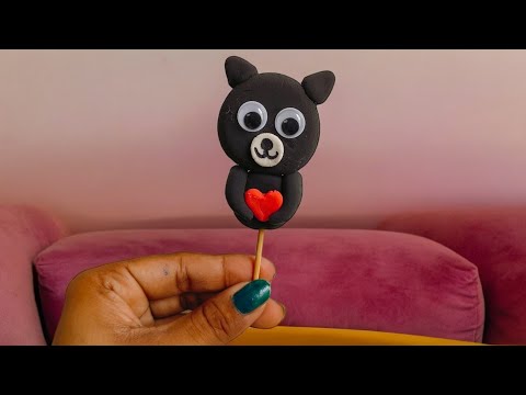 easy clay craft cat 😺 || Clay craft ideas for beginners #clayart#kidscraft