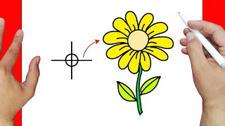 Aprende a Dibujar una Flor Amarilla paso a paso | Dibujos fáciles