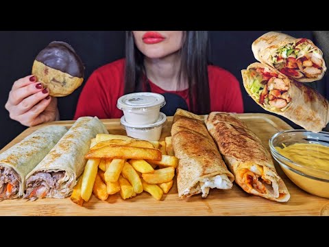 SHAWARMA + FRIES | EATING ASMR MUKBANG