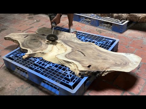 Amazing Recycling Ideas From Epoxy Glue And Broken Wood Create A Great Art Table - DIY Woodworking