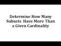 Understanding Subsets and Cardinality