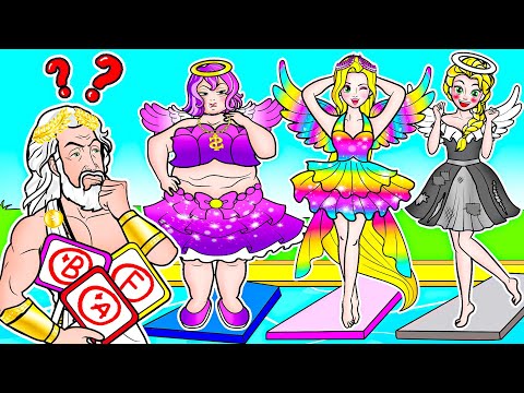 [🐾paper diy🐾] 👑 Rich vs Poor Elsa Angel Beauty Contest! Who’s the Prettiest Girl? - Rapunzel Family