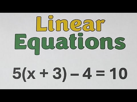 Solving Linear Equation: 5(x + 3) - 4= 10