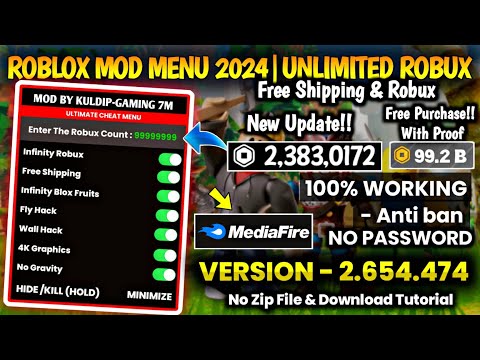 Roblox mod menu 2.654.474 Free robux and shopping | Fly, Speed & Unlimited Robux (2024)