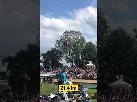 Jaco de groot jumps 21,41m🤯 #fy #fierljeppen #sports #athletics #viralshort