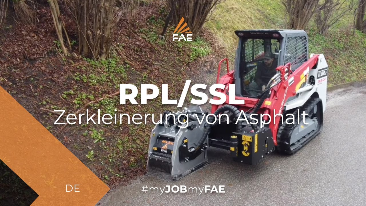 Video - FAE RPL/SSL - Straßenfräse mit feststehenden Werkzeugen für Kompaktlader von 60 bis 135 PS