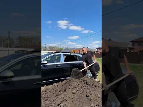 Crazy uncle ruined our Mercedes car by throwing mud on it🚗🤯#shorts #trendingshorts #car