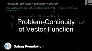 Problem-Continuity of Vector Function