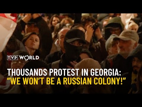 YouTube video thumbnail: Thousands Protest in Georgia: “We Won’t Be a Russian Colony!”