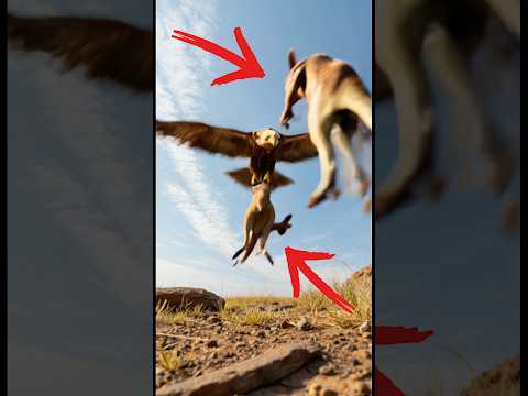 A mother kangaroo rescues her joey from an eagle attack!#animals #wildlife