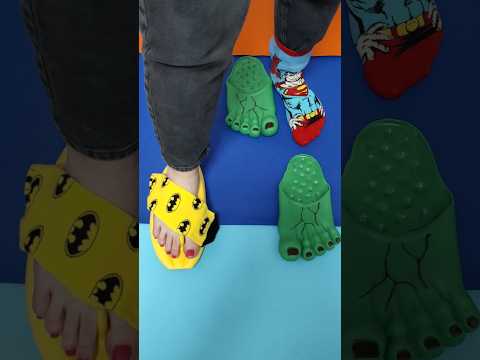 Super cool superhero sandals😋 giant slippers for her 😋#love #trending #viralvideo