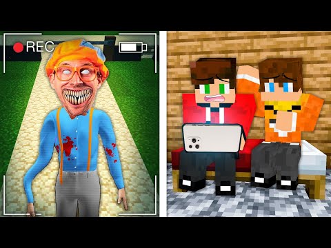 SmileSlow i Sebek WIDZĄ PODEJRZANIE STRASZNEGO BLIPPI W UKRYTEJ KAMERZE w Minecraft!