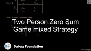 Two Person Zero Sum Game mixed Strategy