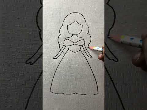 Simple princess drawing with pencil for beginners