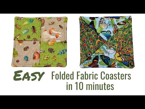 How to Make a Folded Fabric Coasters - Easy DIY -...