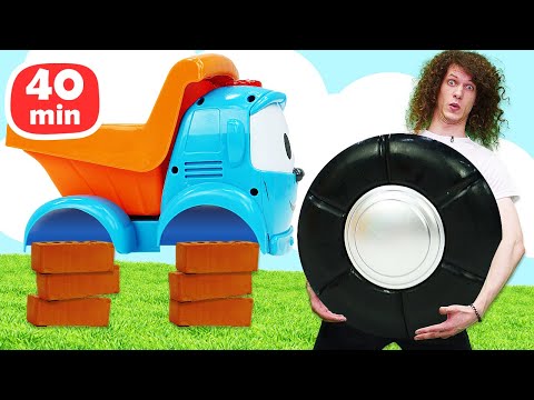 Игры в стройку - Грузовичок Лева попал в аварию и другое! Мультики для малышей Веселая Школа