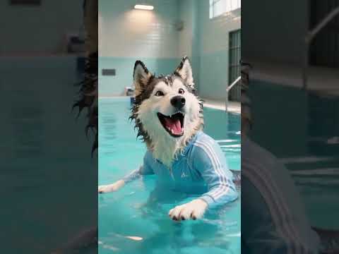 😭Why did the dog drive the cleaning truck into the pool?#funny #cute#animals #animation  #dalgona