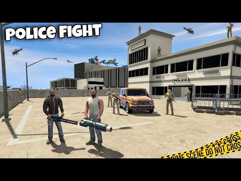 2 Franklin Vs Police Wale Fight😱 In Indian bike driving 3D🥰 Golden G-Wagon Chori kar li🤩 #1