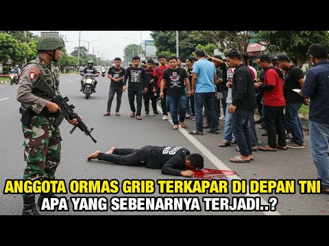 VIRAL‼️ANGGOTA ORMAS GRIB AROGAN TUMBANG DI JALAN SAAT TNI DATANG